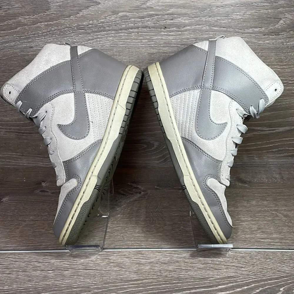 Nike Dunk Sky Hi Canyon Gray Suede Leather Women’s Sz 9.5 Hidden Wedge Sneakers